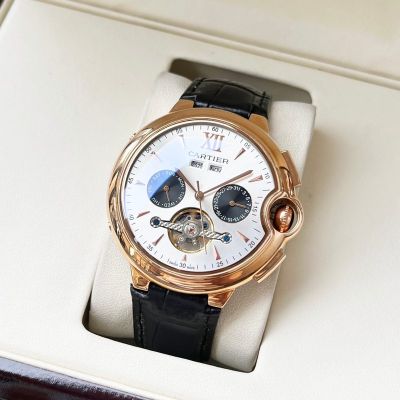 Ballon Bleu De Cartier 2824 Movement 44*12mm White/Brown/Green Face Watch